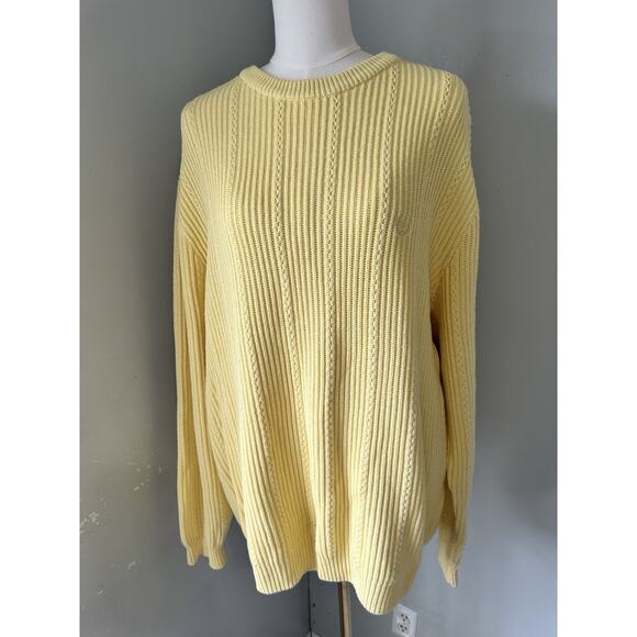 Vintage Chaps Ralph Lauren Yellow Unisex Sweater Size Large - Picture 1 of 7